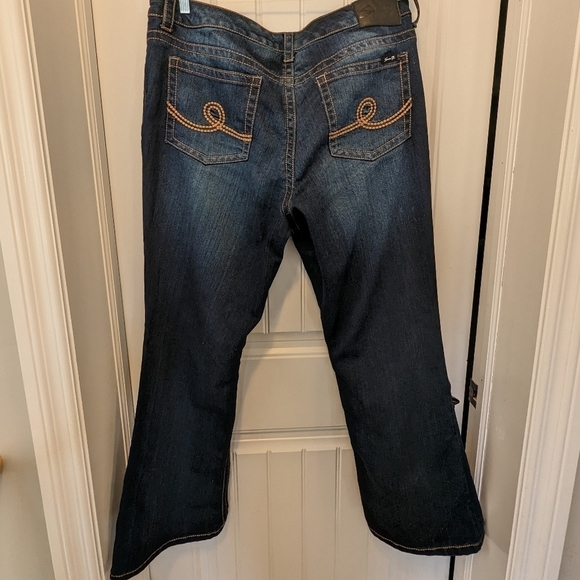 Seven luxe jeans from Lane Bryant, plus sz22, flare, crystal embellishments. - Picture 3 of 14